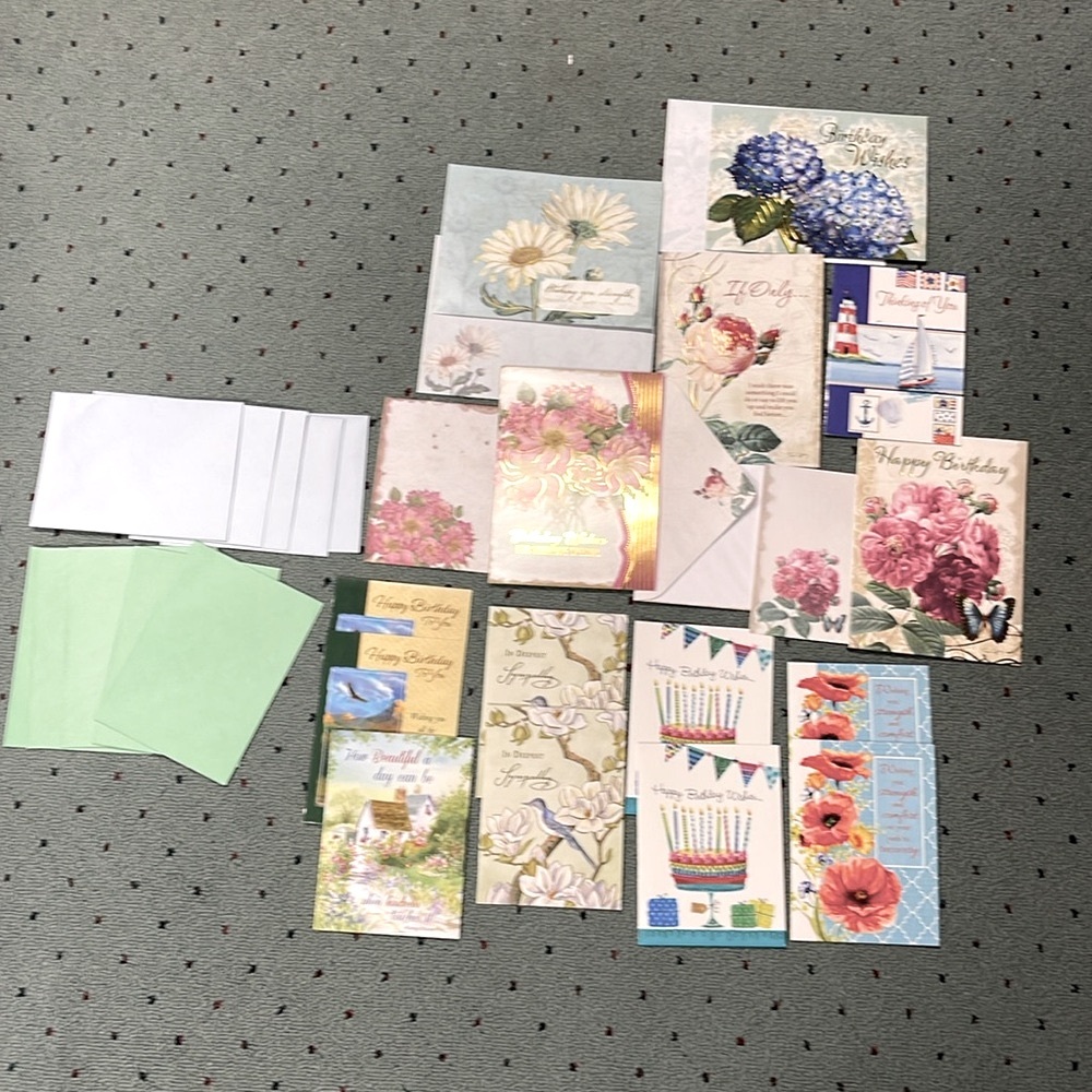BRAND NEW 15 MIXED LOT OF GREETING CARDS FOR BIRTHDAY, GET WELL, SYMPATHY, Etc